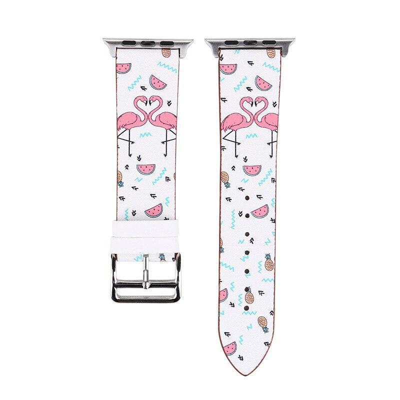 Leather Strap For Apple watch band 42mm 38mm iwatch series 3 2 1 Floral pattern Design Bracelet Wrist belt watchband