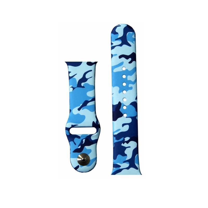 Sport Strap For Apple Watch band 42mm 38mm Silicone iwatch series 3 2 1 Camouflage pattern wristband bracelet belt Case