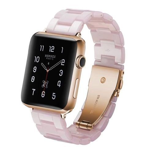 Resin strap For apple watch band apple watch 4 3 44mm/40mm 42mm 38mm iwatch band women bracelet stainless steel buckle belt