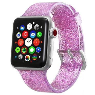 Glitter Strap for Apple Watch Band pulseira Apple Watch 5 4 3 correa 40mm 44mm iwatch band 38mm 42mm Silicone Bracelet watchband