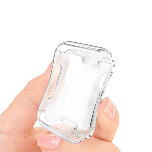 Cover case For apple watch band apple watch 4 5 band 44mm/40mm Iwatch band soft All-around shell Ultra-thin Electroplate frame