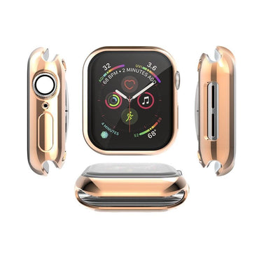 Cover case For apple watch band apple watch 4 5 band 44mm/40mm Iwatch band soft All-around shell Ultra-thin Electroplate frame