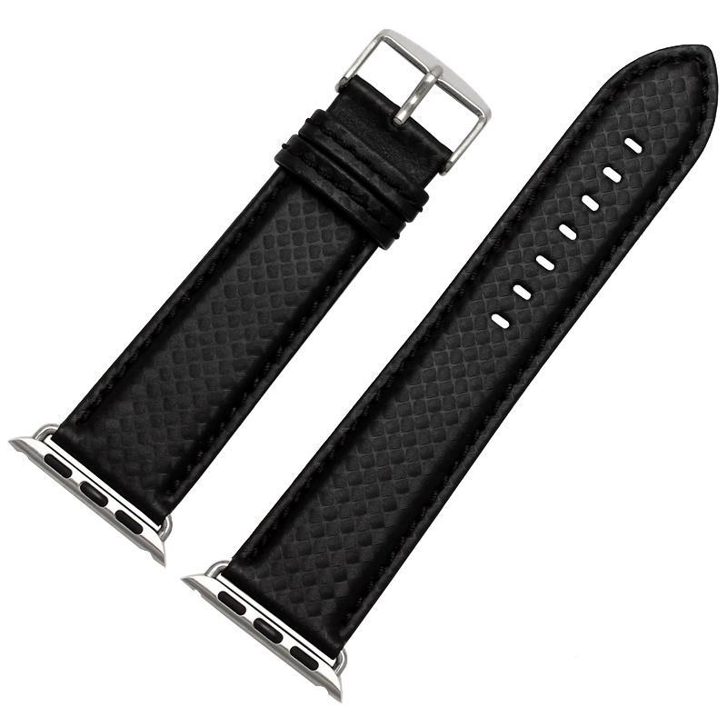 Luxury Strap for Apple watch band 44 mm 40mm iWatch band 42mm 38mm Carbon fiber+Leather watchband bracelet Apple watch 4 3 2 1