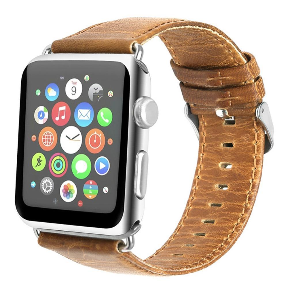 Leather Band For Apple Watch series 4 44mm 40mm strap correa iwatch 3 2 1 42mm/38mm Crazy Horse Wrist bracelet belt