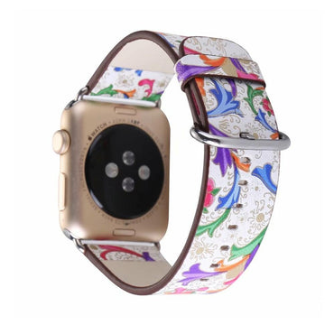 leather strap For Apple Watch band 42mm 38mm iwatch series 3 2 1 Vintage Flower Print wrist bands bracelet straps belt