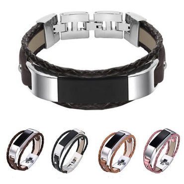 Suitable for Fitbit Alta HR Watch band smart bracelet replacement wristband suede leather woven double loop leather strap