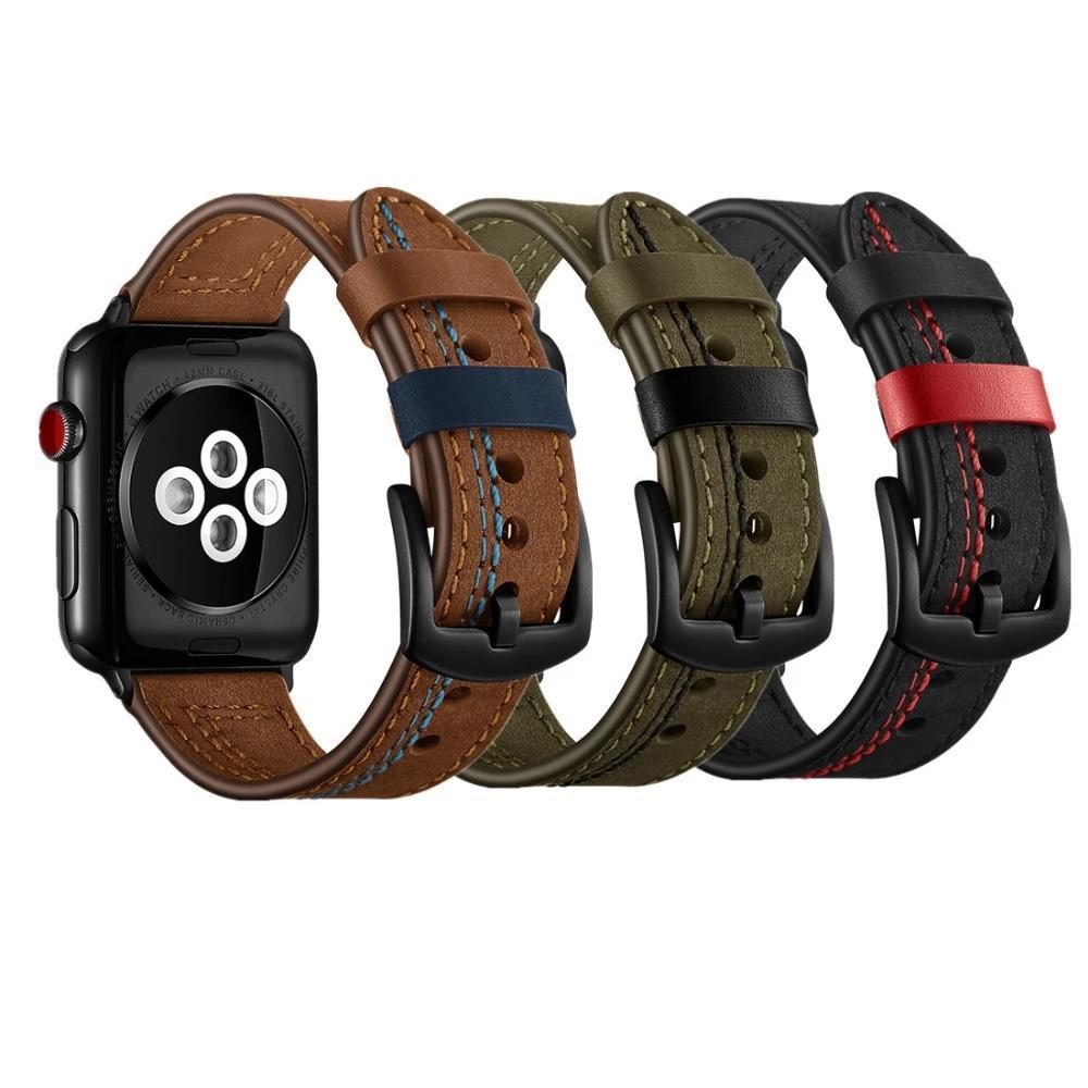 Leather Strap For Apple Watch band apple watch 4 3 5 band 44mm/40mm iwatch band 42mm/38mm correa bracelet watchband belt series