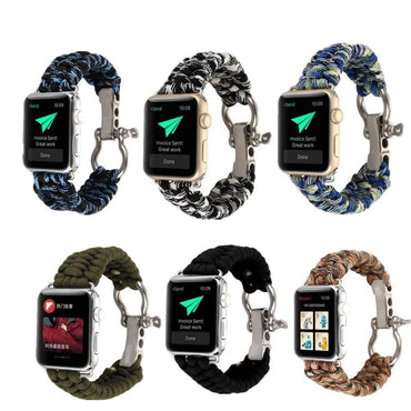 Woven Nylon Rope strap For Apple watch band apple watch 5 4 3 band 44mm 42mm 38mm 40mm iWatch band Survival Outdoor WatchBand