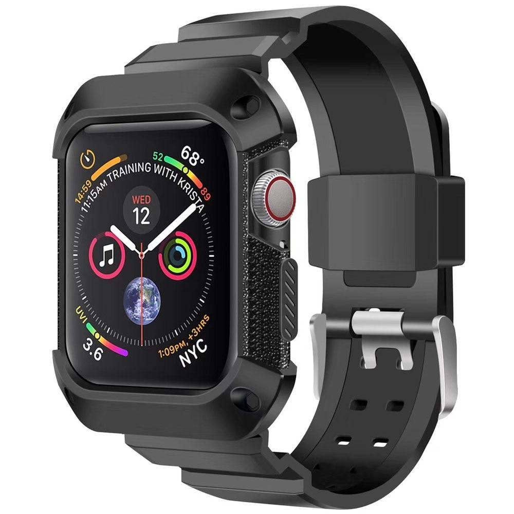 case+strap For Apple Watch band apple watch 4 5 Case 44mm 40mm iwatch 4 5 Rugged TPU Protective cover case watchband bracelet