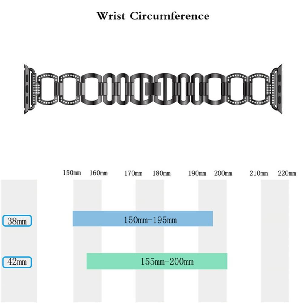 Diamond Strap For Apple Watch Band apple watch 5 4 3 band 44mm/40mm Stainless Steel correa iWatch 42mm/38mm wrist bracelet belt