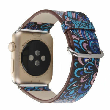 Leather Strap For apple watch band apple watch 4 3 5 band 44mm 40mm flower print correa iwatch 42mm/38mm wrist Bracelet belt