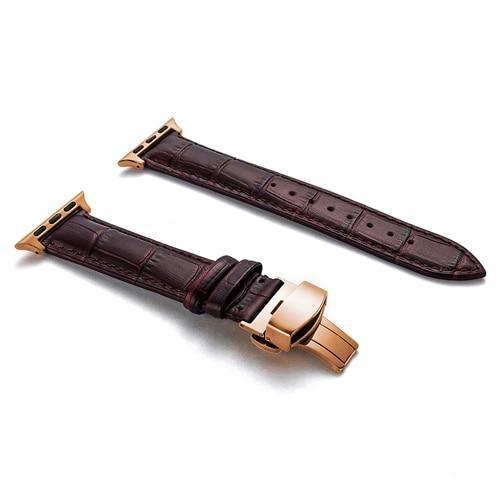 Leather strap For Apple watch band 4 44mm 40mm Butterfly buckle bands Iwatch series 3 2 1 42mm 38mm bracelet wrist belt