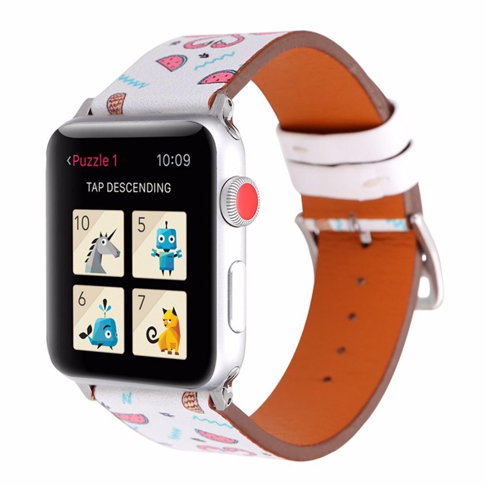 Genuine Leather For Apple Watch band 38MM/42MM iwatch series 3/2/1 flower wrist bands bracelet Belt watchband straps