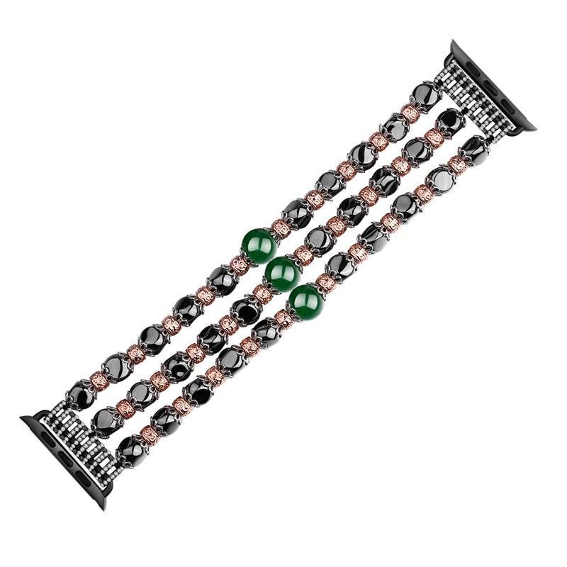 Natural agate band For Apple watch 4 44MM/40mm strap iwatch 4 3 2 1 42mm/38mm diamond wrist Bracelet women fashion belt