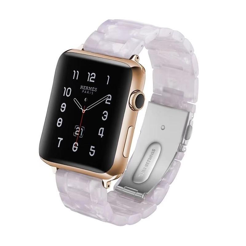 Resin strap For apple watch band apple watch 4 3 44mm/40mm 42mm 38mm iwatch band women bracelet stainless steel buckle belt