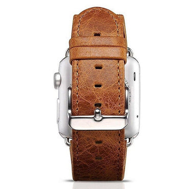 genuine leather strap For Apple Watch band apple watch 5 4 3 44mm/40mm 42mm 38mm crazy horse classic metal clasp watchband belt