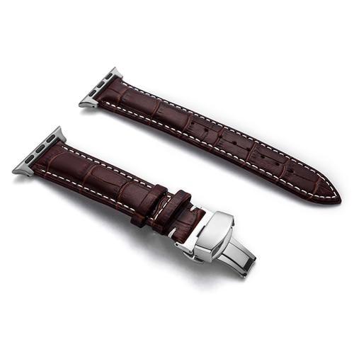 Leather strap For Apple watch band 4 44mm 40mm Butterfly buckle bands Iwatch series 3 2 1 42mm 38mm bracelet wrist belt