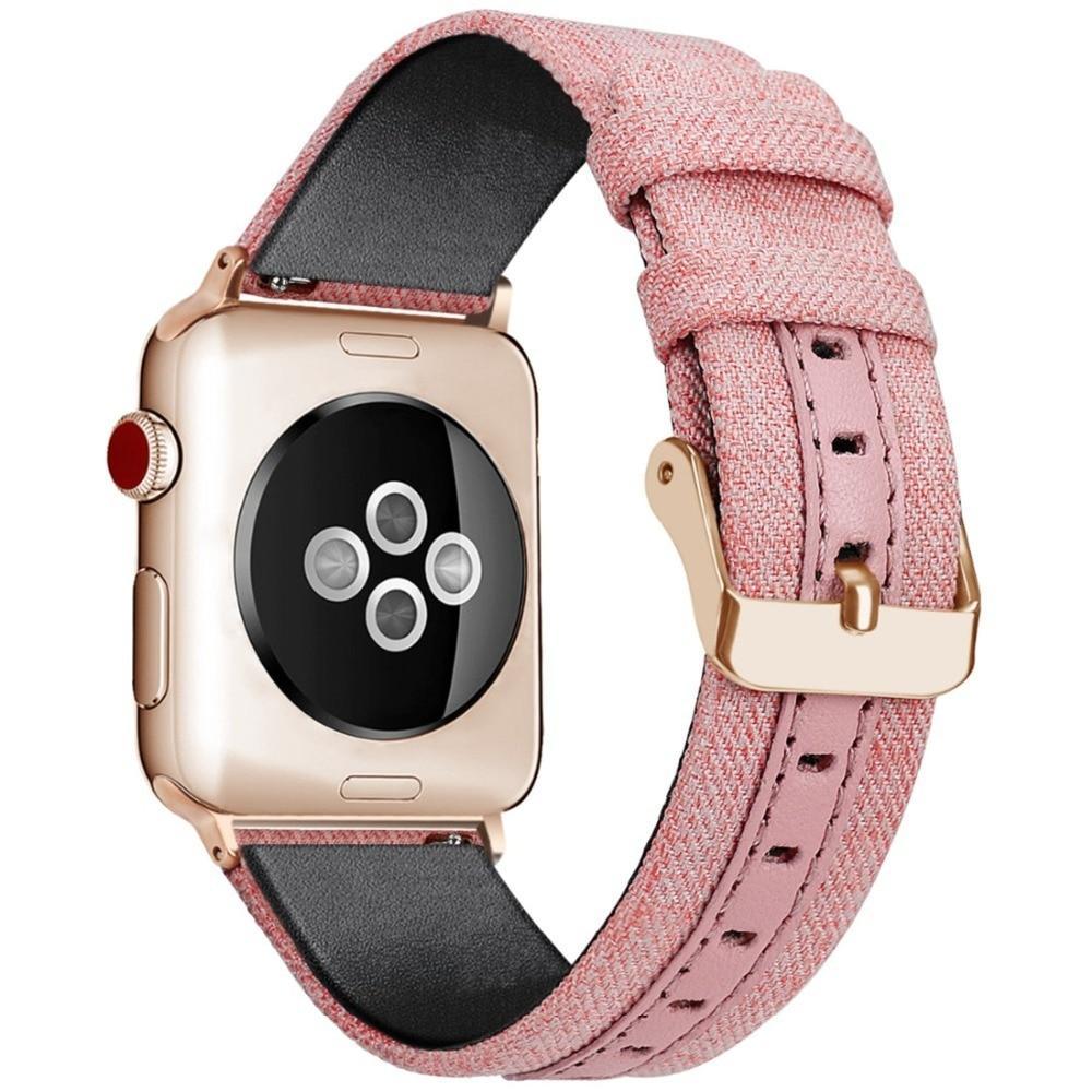 Canvas Leather strap For Apple watch band apple watch 5 4 3  44mm 40mm 42mm 38mm Iwatch series 5 4 3 correa bracelet watchband