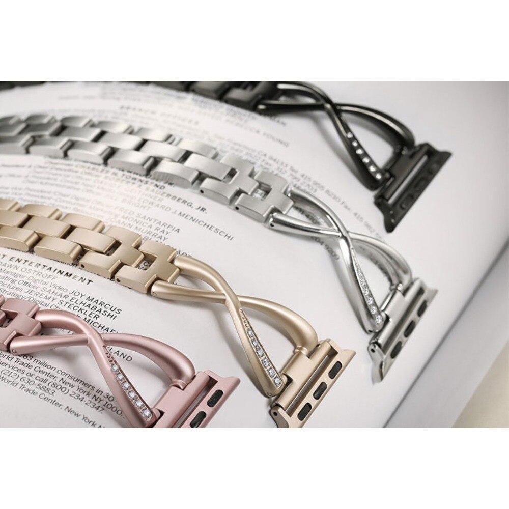 Diamond strap For Apple Watch Band apple watch 5 4 3 band 44mm/40mm Stainless Steel Iwatch 5 4 42mm/38mm Bracelet watchband belt