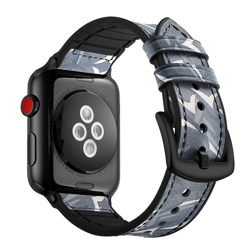 Silicone Leather strap For Apple watch band apple watch 4 3 44mm 40mm  iwatch band series 4/3/2/1 42mm 38MM camouflage bracelet