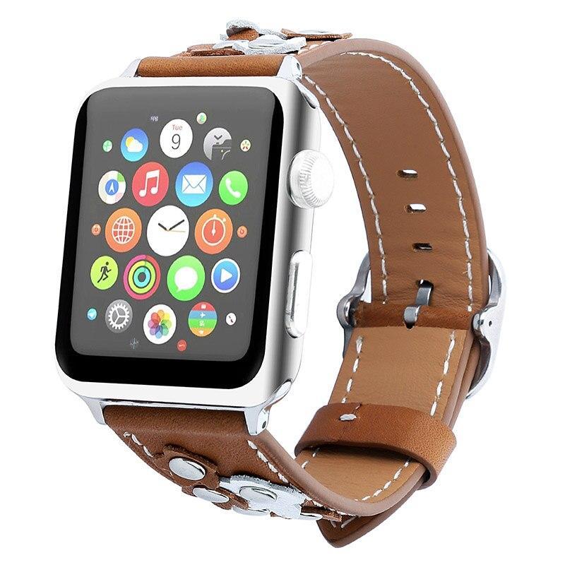 Leather strap For Apple watch band apple watch 4 3 band 42mm/44mm 38mm/40mm correa iwatch band stainless steel belt bracelet