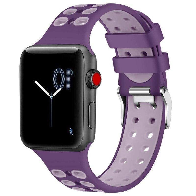 Sport Strap For Apple Watch band 44mm 40mm Silicone Iwatch Series 3/2/1 Wrist band Bracelet Rubber Watchband Accessories