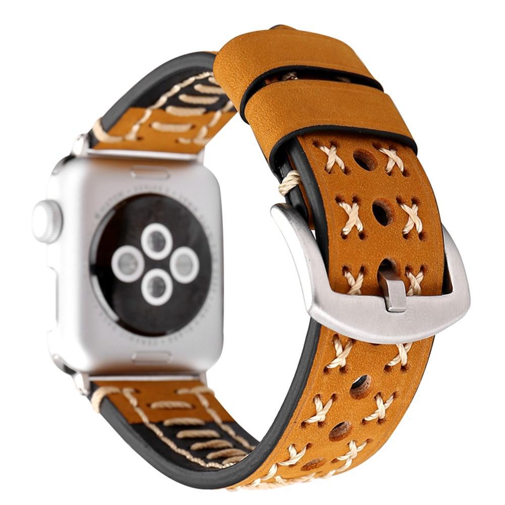 Leather strap For Apple Watch band 44mm 40mm iwatch i watch series 4 wrist bands bracelet handmade watch belt correa
