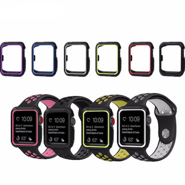 silicone protective case for apple watch 3 42mm 38mm for iwatch sreise 3/2/1 rubber case for apple watch nike case