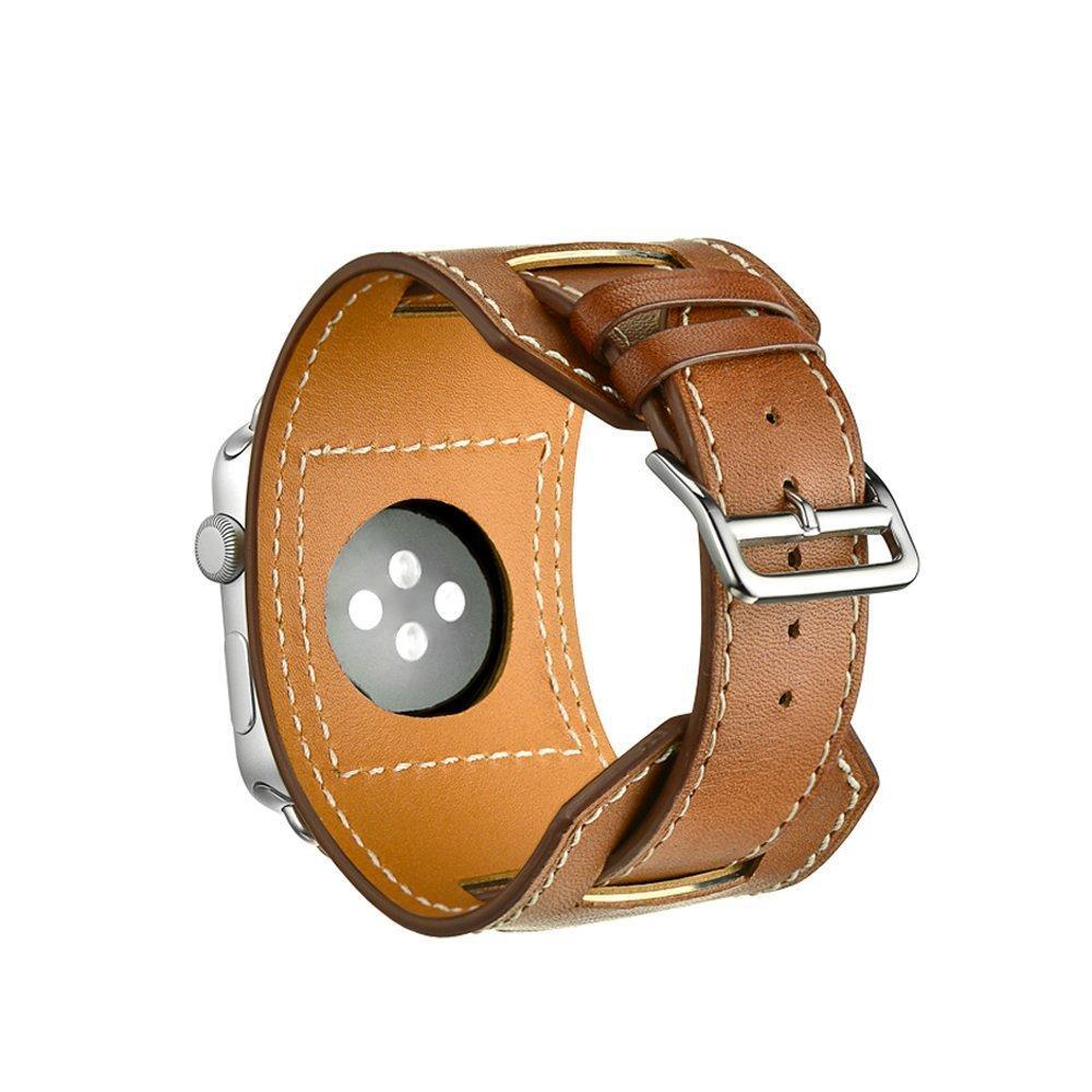 Leather cuff strap For apple watch band apple watch 5 4 3 42mm 38mm iwatch band 44mm/40mm bracelet belt watchband