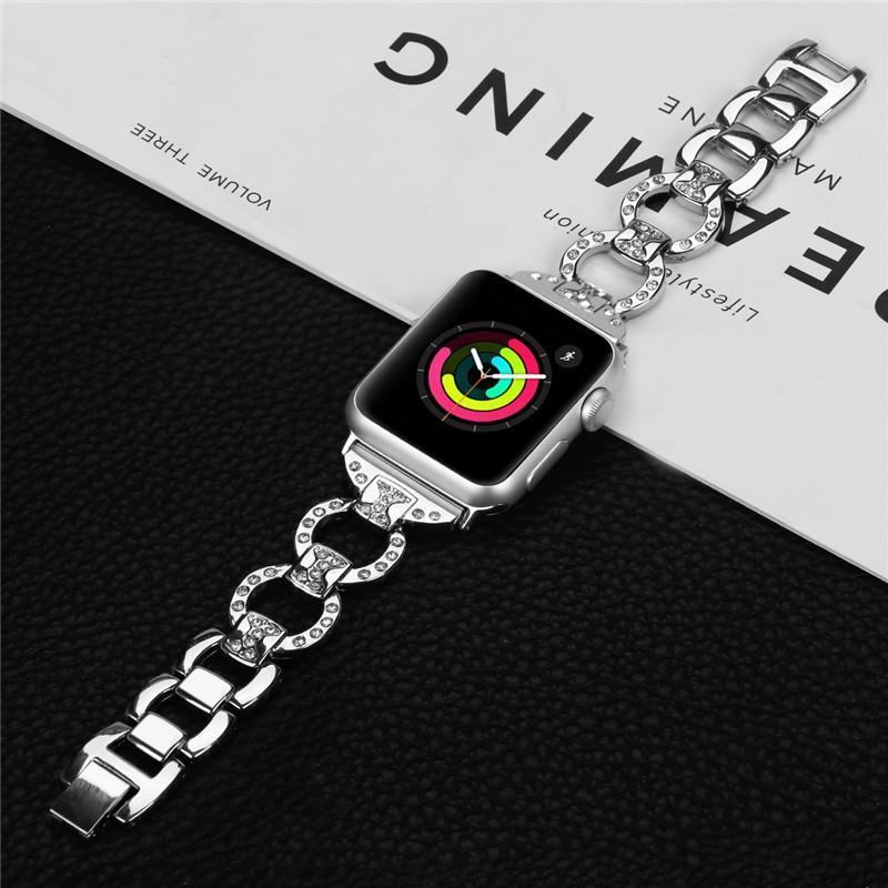 Diamond Strap For Apple Watch band apple watch 4 3 band 44MM 40MM/42mm 38mm iwatch series 4/3/2/1 Stainless Steel Bracelet belt
