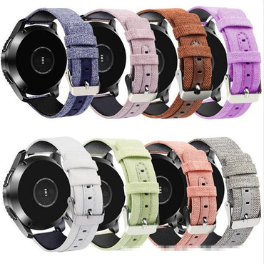 Nylon+Leather Gear s3 frontier Strap for Samsung Galaxy Watch 46mm huawei watch gt strap 22mm watch Band Canvas Belt