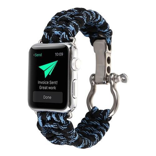 Woven Nylon Rope strap For Apple watch band apple watch 5 4 3 band 44mm 42mm 38mm 40mm iWatch band Survival Outdoor WatchBand