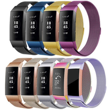 New Milanese loop strap For Fitbit charge 3 watch band  smart bracelet stainless steel belt sports watch strap wrist band