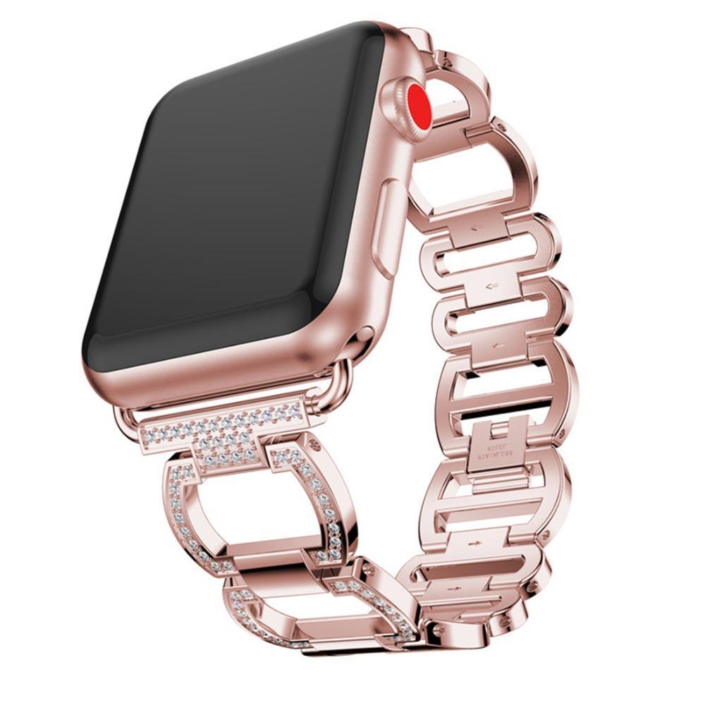 Diamond Strap For Apple Watch Band apple watch 5 4 3 band 44mm/40mm Stainless Steel correa iWatch 42mm/38mm wrist bracelet belt