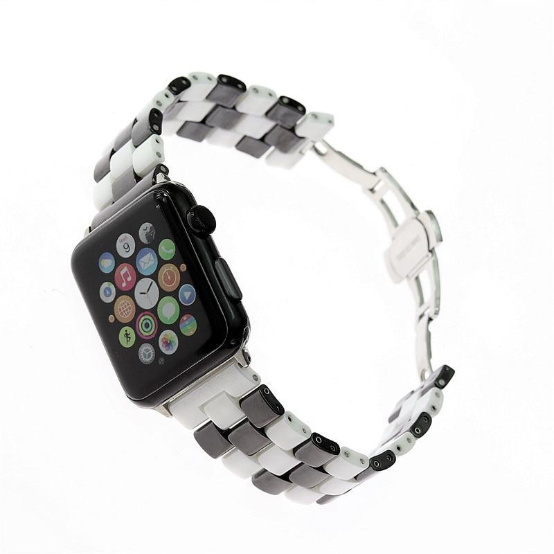 sport Ceramic Butterfly Loop strap For Apple Watch 5 4 band 44mm/40mm iwatch series 4/3/2/1 wrist bands link bracelet belt