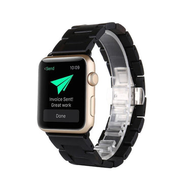 Strap For Apple Watch band apple watch 5 4 3 band iwatch 5 4 42mm/38mm Natural Wooden Butterfly buckle Bracelet watchband belt