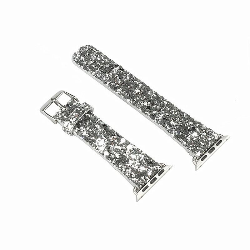 Leather Strap for Apple Watch Band apple watch 5 4 3 44mm/40mm 42mm 38mm iWatch 5/4/3/2/1 band bracelet bling watchband belt