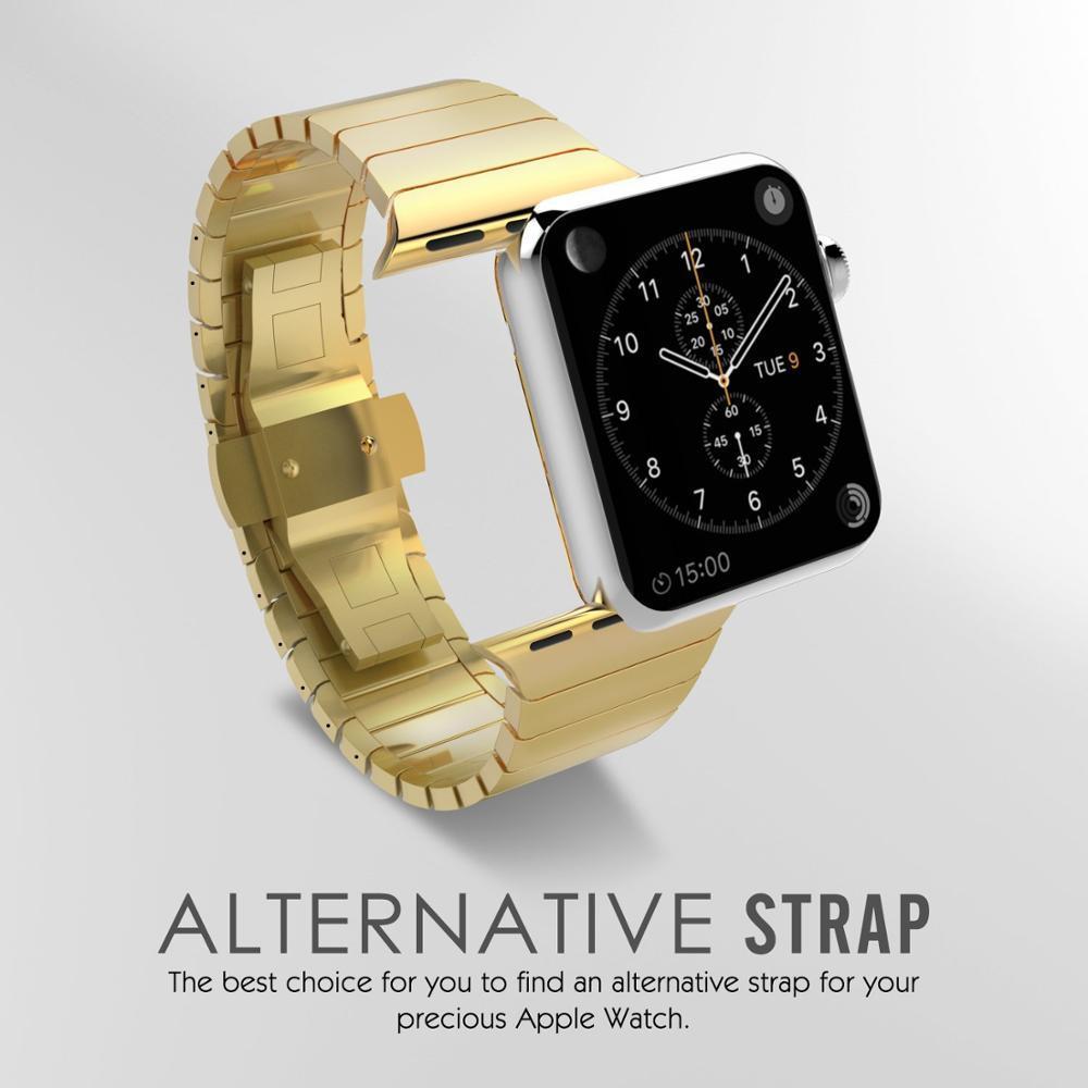 Link bracelet strap For Apple watch band 44mm 42mm iwatch 4/2/1 40mm/38mm butterfly loop wrist bracelet watchband belt