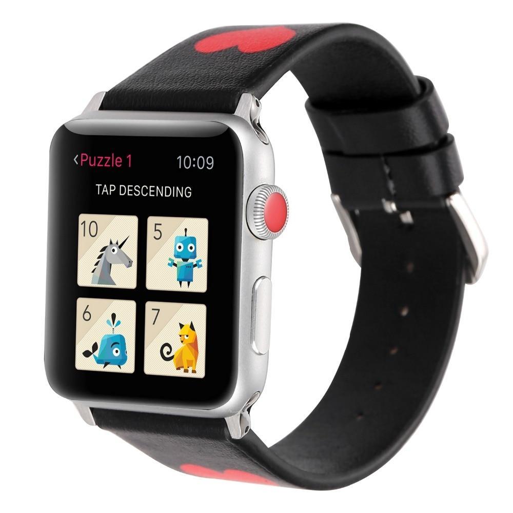Genuine Leather strap For Apple watch band 42mm 38mm iwatch series 3 2 1 love Heart wrist bands belt corrrea Accessories