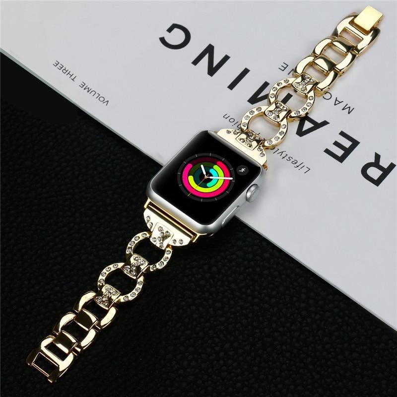 Diamond Strap For Apple Watch band apple watch 4 3 band 44MM 40MM/42mm 38mm iwatch series 4/3/2/1 Stainless Steel Bracelet belt
