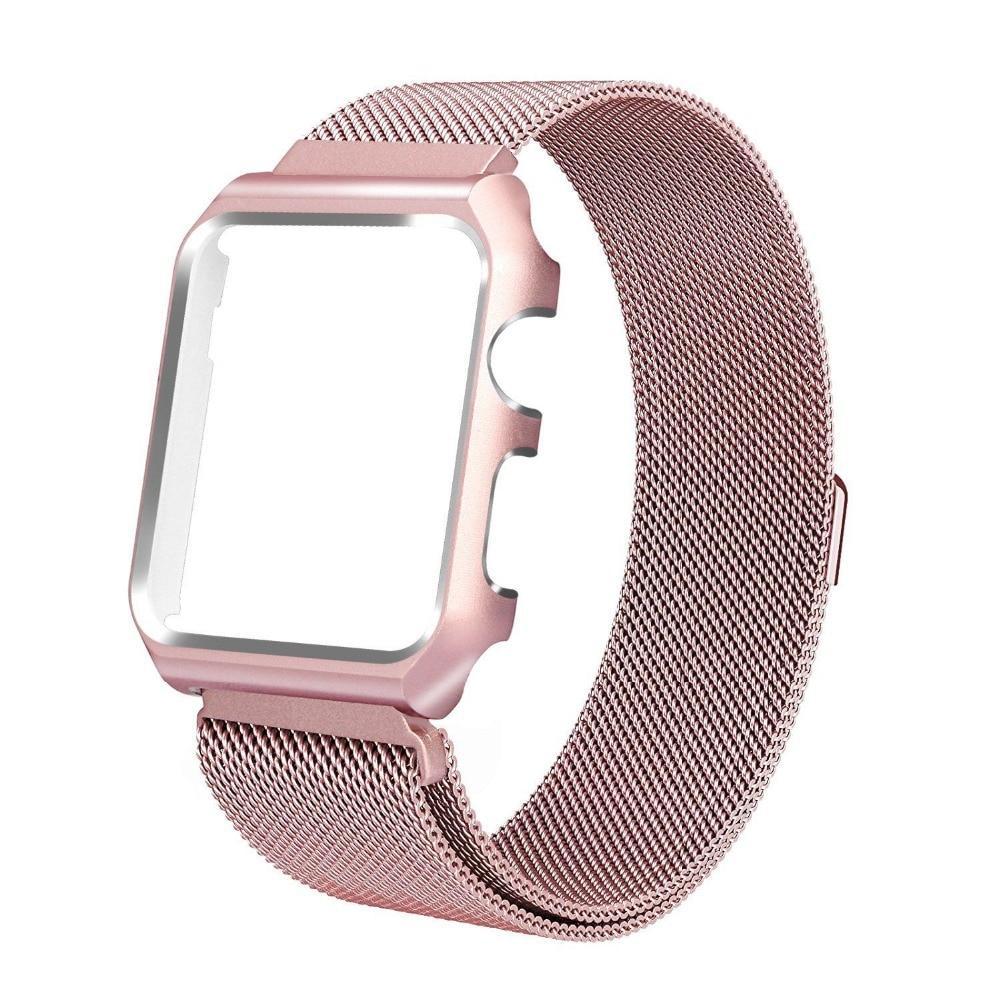 case+Milanese strap For Apple Watch band apple watch 4 3 5 44mm 40mm 3 iwatch 42mm/38mm correa Stainless Steel link Bracelet