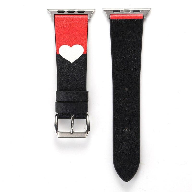 Genuine Leather strap For Apple watch band 42mm 38mm iwatch series 3 2 1 love Heart wrist bands belt corrrea Accessories