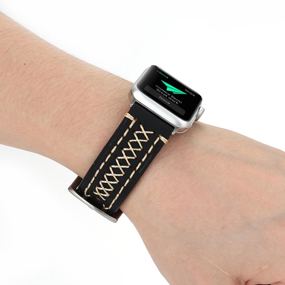 Leather strap For Apple Watch band 44mm 40mm iwatch i watch series 4 wrist bands bracelet handmade watch belt correa