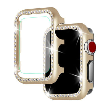 Diamond case +glass For Apple watch 4  3 apple watch band case 42mm/38mm iwatch band 44mm/40mm Crystal protective shell