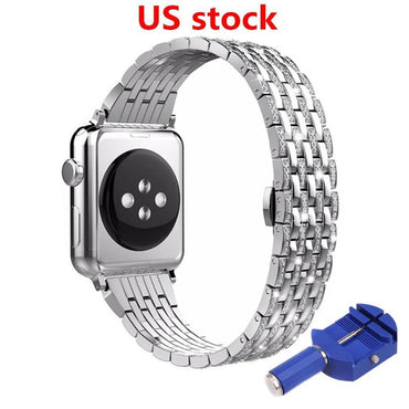 butrery Loop Diamond strap For Apple watch band 44mm/42mm stainless steel iwatch 4 3 2 1 38mm/40mm wrist bracelet belt