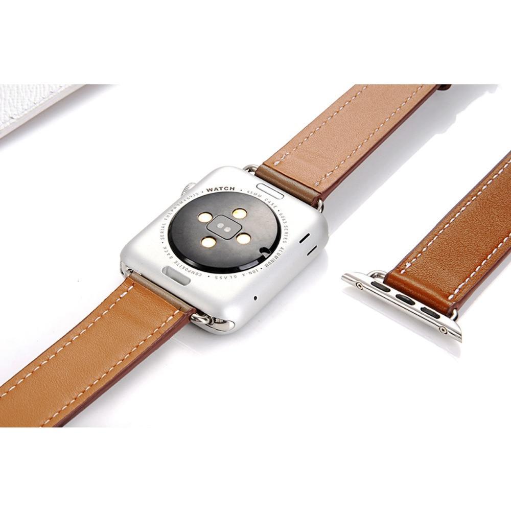 Genuine leather strap For Apple Watch 4 band 44mm/40mm correa iwatch serise 3/2/1 42mm/38mm Double tour wrist bracelet