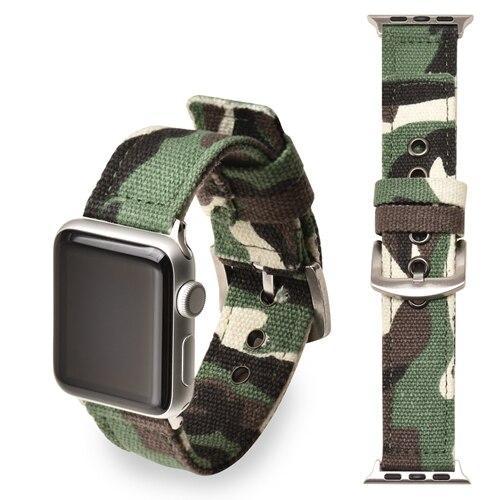 Sport Nylon strap for apple watch 4 band 44mm 40mm correa iwatch series 3 2 1 42mm 38mm Camouflage canvas wrist bracelet belt