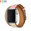 Double tour Leather strap For apple watch band apple watch 5 4 3 band 40mm 44mm correa iwatch 5 42mm 38mm watchband belt