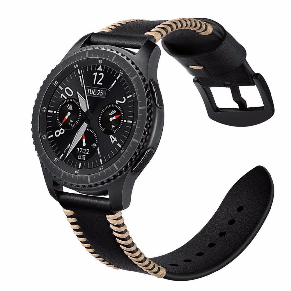 Galaxy watch 46mm Leather Strap For Samsung Gear S3 Frontier/Classic Bracelet wristwatch band Watchbands huawei watch gt strap
