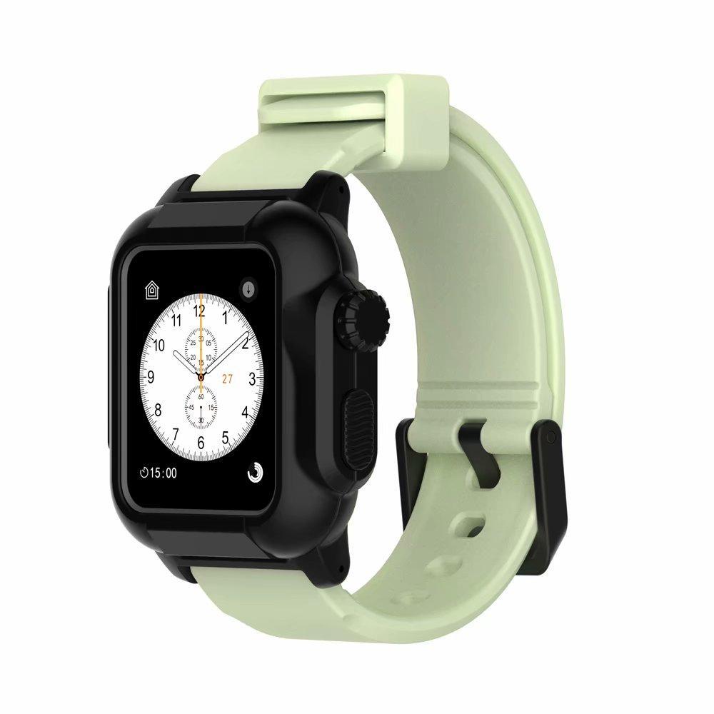 Luminous Sport case+Strap For Apple Watch band apple watch 4 3 5 44mm/40mm/42mm waterproof Iwatch band Bracelet case  cover